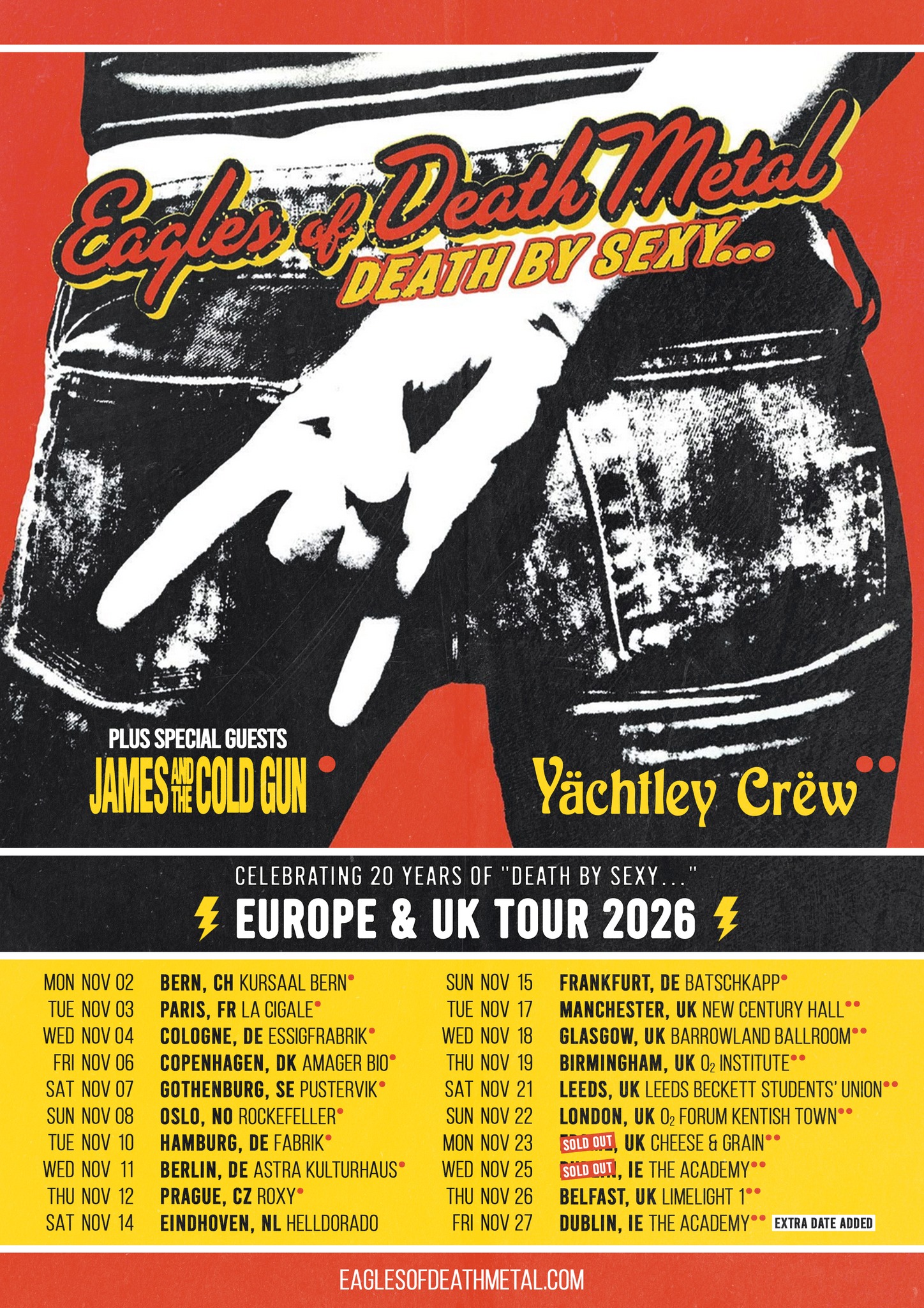 Eagles Of Death Metal Death By Sexy 20th Anniversary Tour Poster 2026